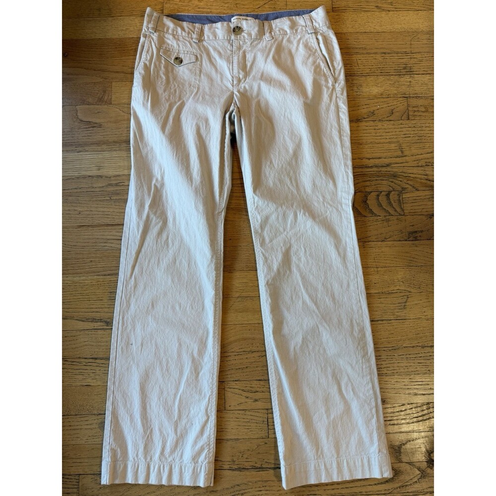 Banana Republic Women's Trouser Pants Stretch Flare Tan Striped Size 12